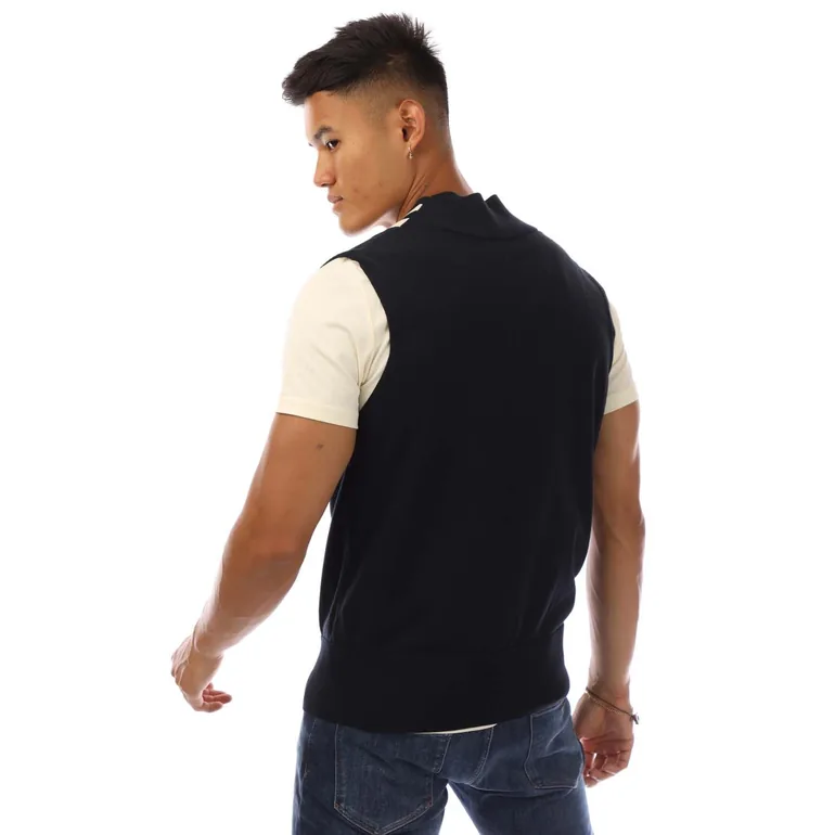 سترة فريد بيري كحلي محبوك بلا أكمام - 2