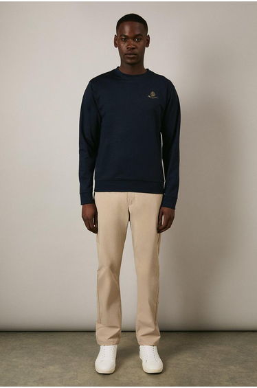 Small Logo Crewneck Plain Sweat Navy