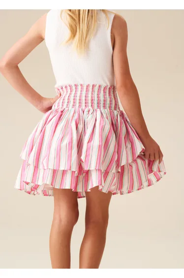 Tammy Stripe Shirred Waist Mini Skirt