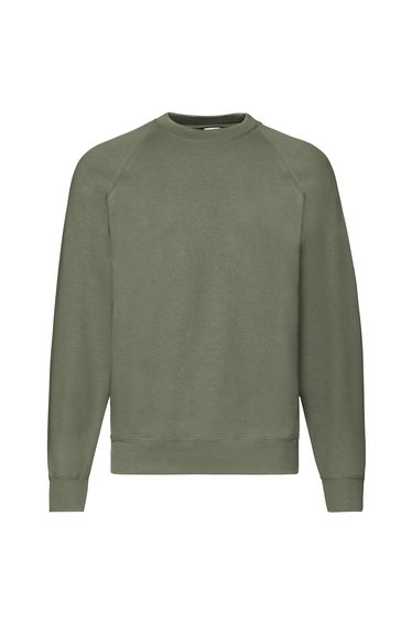 Fruit Of The Loom Mens Classic 80/20 Raglan Sweatshirt - Classic Olive