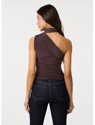 Choker Scarf Detail Slinky Top - 3
