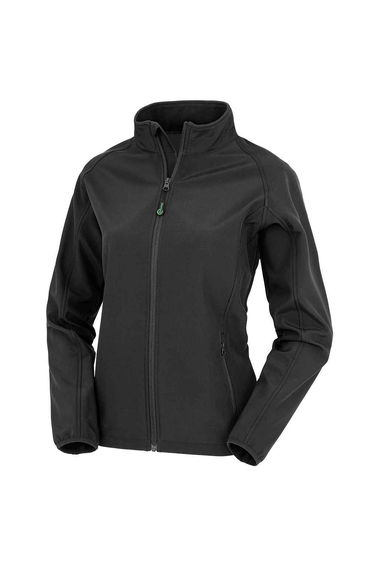 Result Genuine Recycled Womens/Ladies Printable Soft Shell Jacket - Black