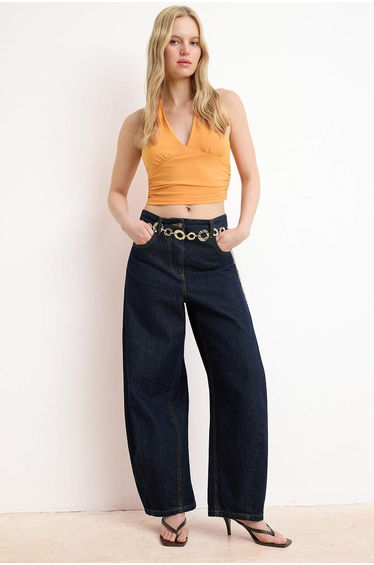 Orange Knitted Blouse