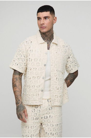 Tall Extreme Distressed Boxy Revere Shirt