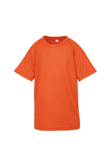 Spiro Impact Childrens/Kids Junior Performance Aircool T-Shirt - Fluorescent Orange