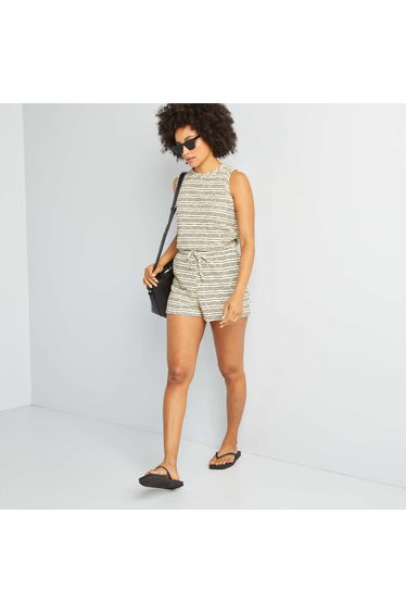 Striped shorts BEIGE