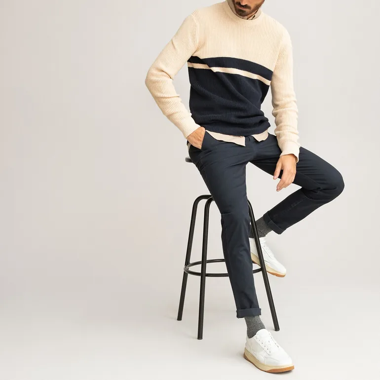 Organic Cotton Chinos in Slim Fit, Length 32'' - 1