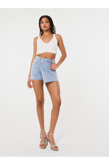 Diamante Denim Skort