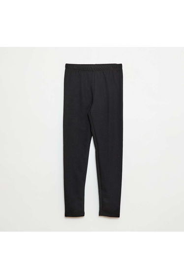 Velvet-Lined Warm Leggings BLACK