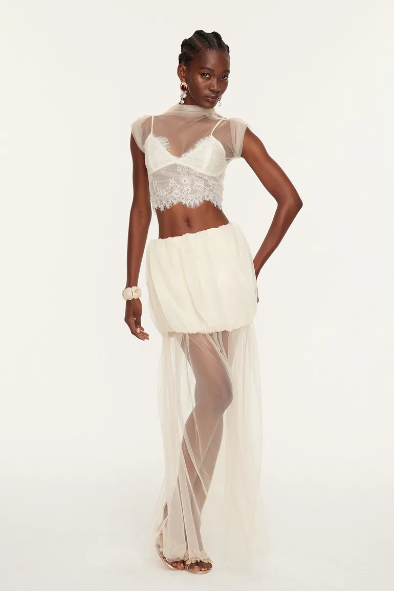 Ciro Lace Mesh Skirt Set - 1
