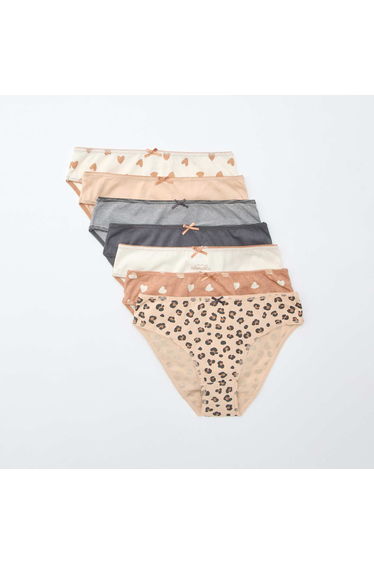 Pack of 7 panties BROWN