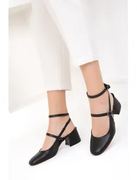 Women's Black Classic Heeled Shoes - 1