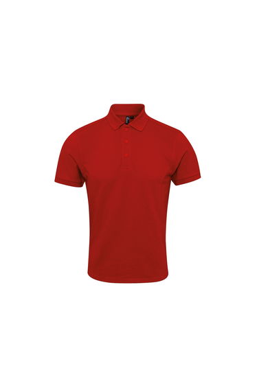 Premier Mens Coolchecker Plus Pique Polo With CoolPlus - Red