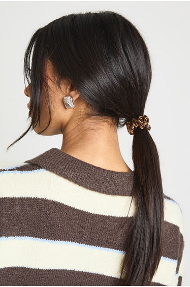 Satin Scrunchies 6 Pack - beige