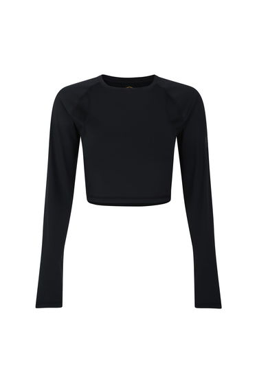 Women's Umbro Pro Training Cropped LS Top in Black