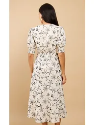 Aureum Natural Embroidered Midaxi Dress - 1