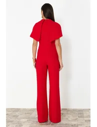 جمبسوت أحمر بأكمام قصيرة - 5