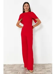 جمبسوت أحمر بأكمام قصيرة - 1