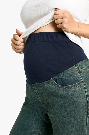 بنطلون جينز بغطاء داعم للبطن - للحوامل