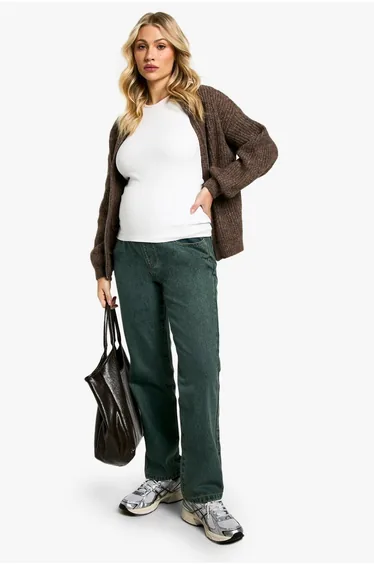 بنطلون جينز بغطاء داعم للبطن - للحوامل