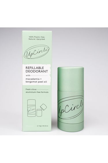 UpCircle Refillable Deodorant with Macadamia + Bergamot - 1 case + 1 r