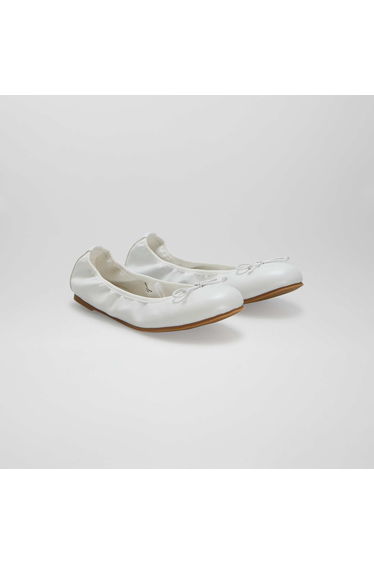 Ballet pumps with fancy bow WHITE