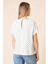 Spot Roll Sleeve Top - 3
