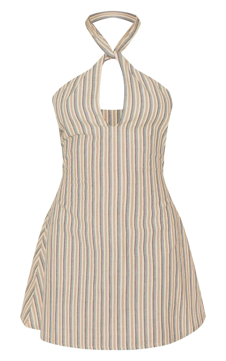 Stone Striped Halterneck Shift Dress - 4
