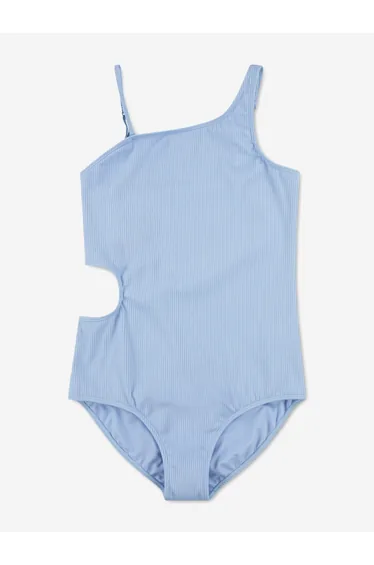 Abercrombie & Fitch Girls Asymmetrical Cutout Swimsuit in Blue