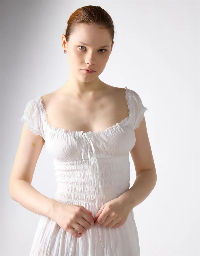 White Tiered Maxi Dress Maxi Dress - 2