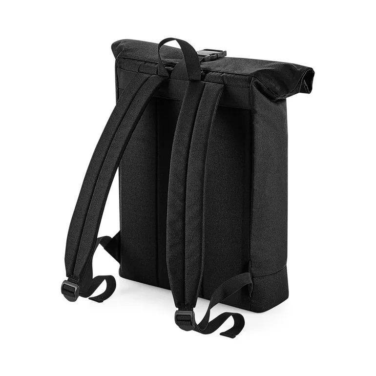 BagBase Unisex Recycled Roll-Top Backpack - Black - 1