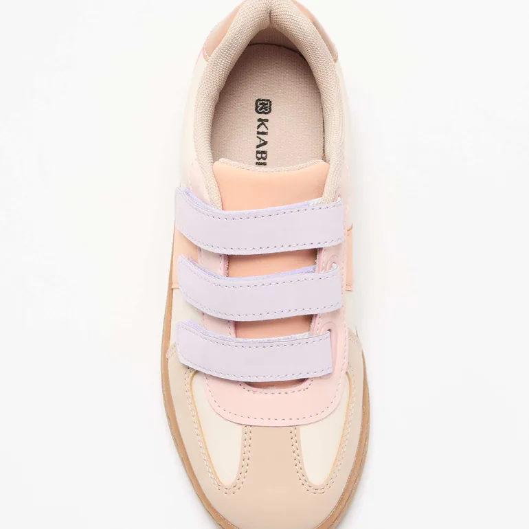 Multicolored Hook-and-Loop Sneakers BEIGE - 4