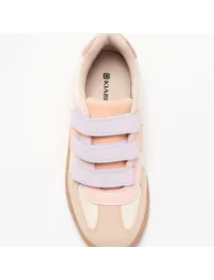 Multicolored Hook-and-Loop Sneakers BEIGE - 4