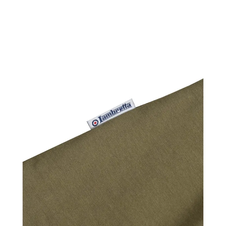 Lambretta Mens SS25 Gingham Polo Shirt - Khaki Green - 3