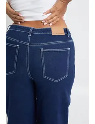 Plus Turn Up Straight Leg Jean - indigo - 3