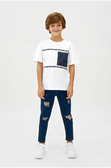 Boy's Zipper Detailed T-Shirt