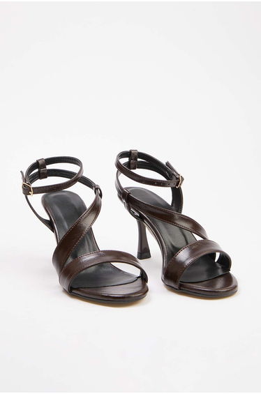 Dark Brown Women's Heeled Sandals