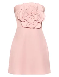 Light Pink Floral Bandeau A Line Shift Dress - 4