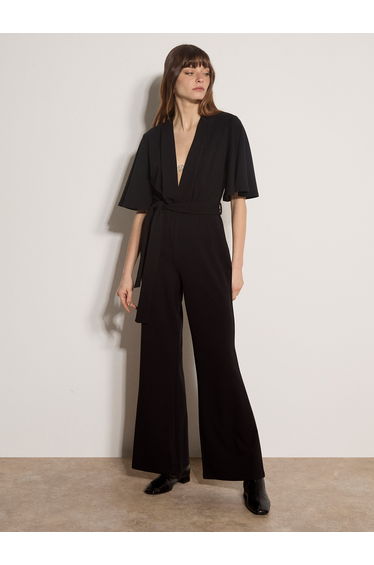 Jersey Crepe Straight-Leg Jumpsuit product thumbnail 4