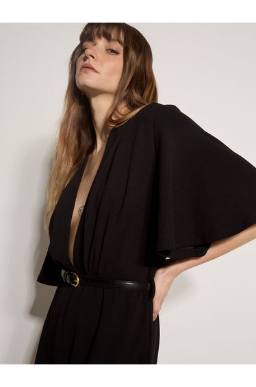 Jersey Crepe Straight-Leg Jumpsuit product thumbnail 2