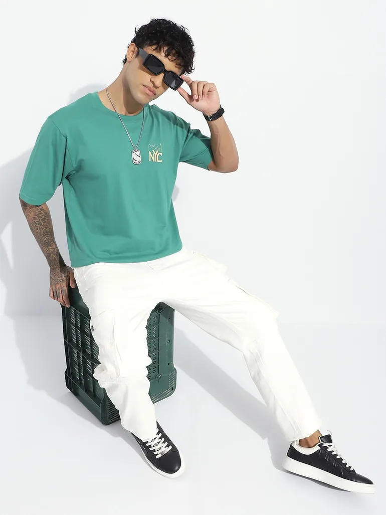Men Oversized Short Sleeve Printed T-Shirt