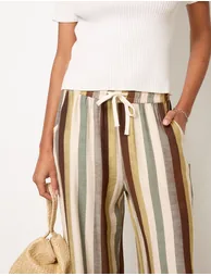 Striped Wide Leg Trousers - 2