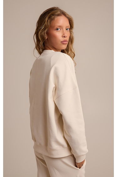 Cream 350 GSM Interlock Sweatshirt product thumbnail 2