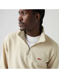 Embroidered Logo Cotton Sweatshirt with Half Zip - 3