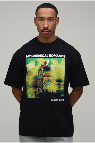 Oversized My Chemical Romance License Print T-Shirt - black