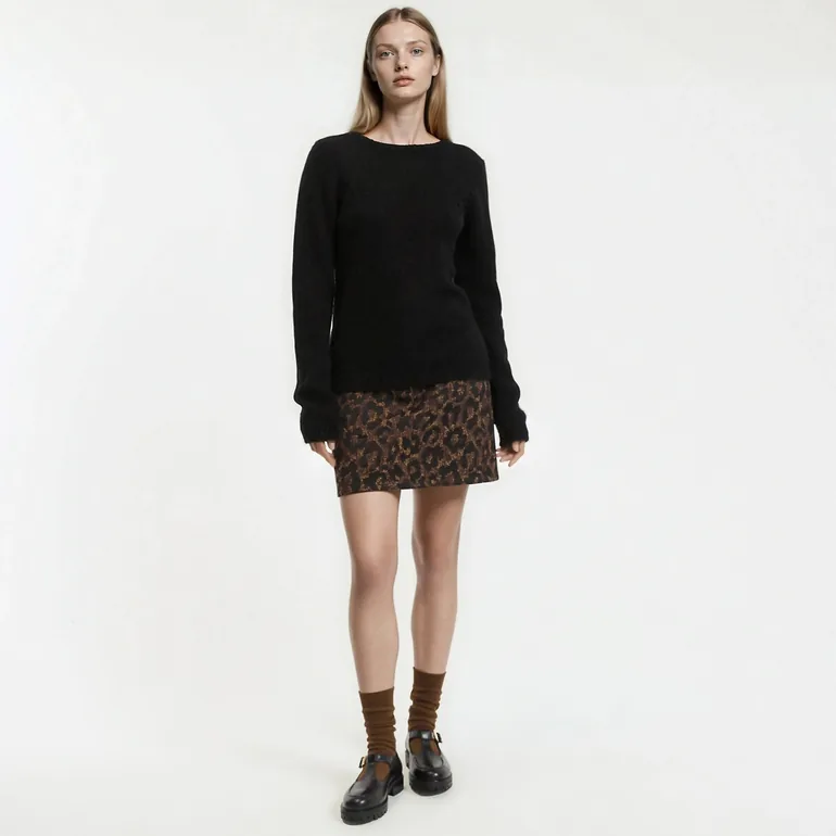 Jumper/Sweater in Wool and Alpaca Blend with Plunge Back