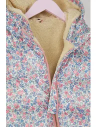 Multicolored Girl's Plain Hooded Regular Long Sleeve Coat - 3