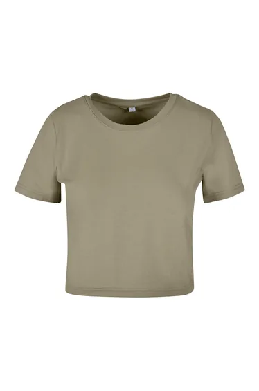 Build Your Brand Womens/Ladies Crop Top - Pale Olive