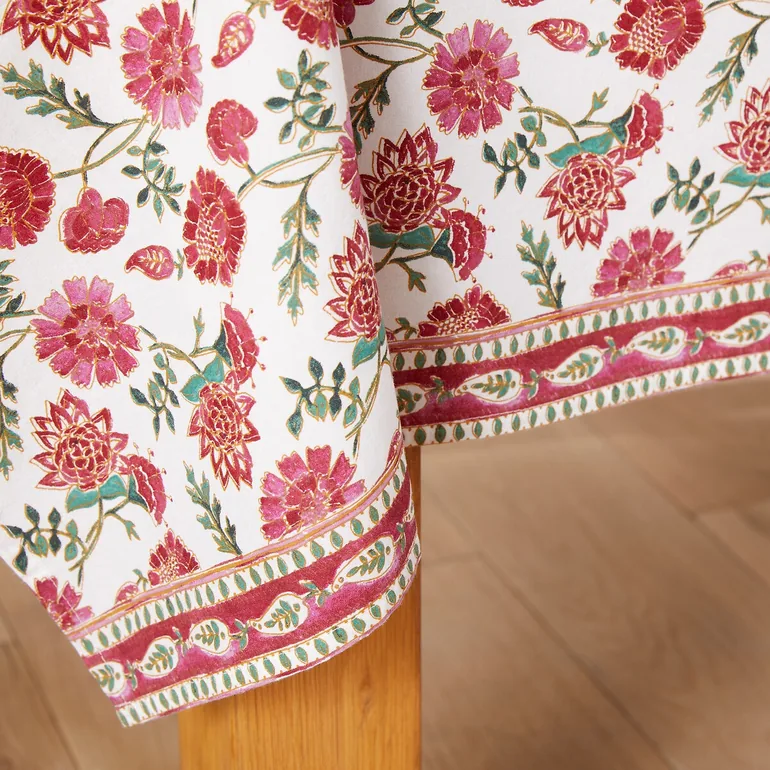 Bhojan Floral 100% Washed Cotton Tablecloth - 1