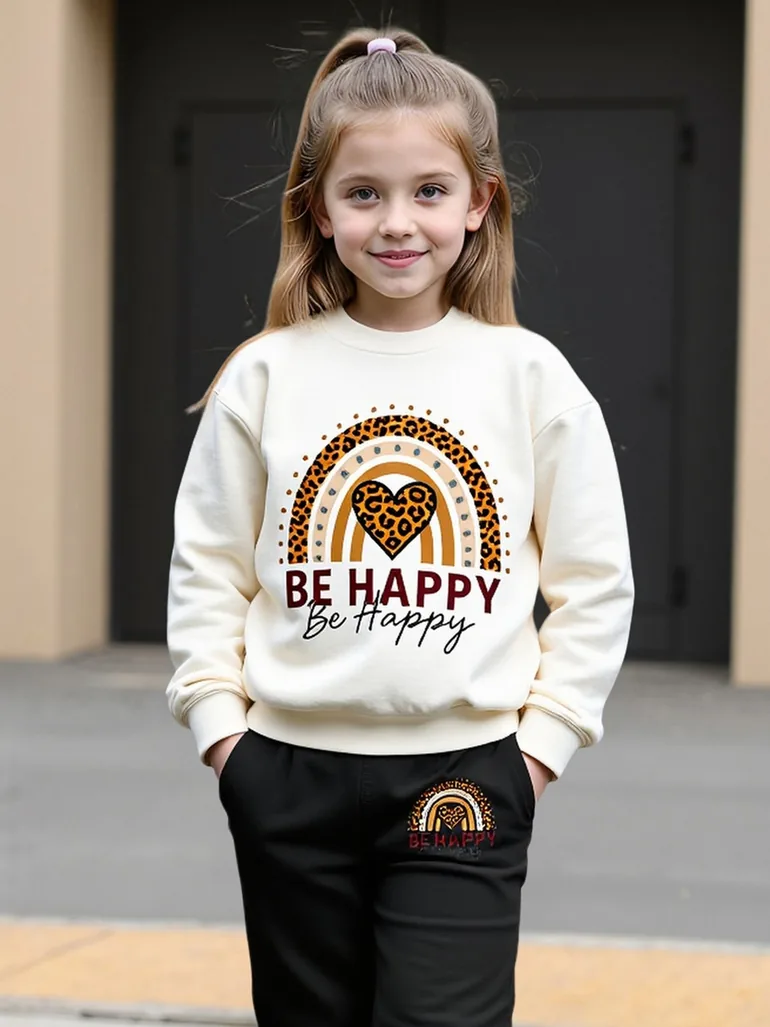 Teens Graphic Sweatshirt and Pants Set - 5